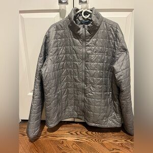 Columbia Men’s Gray Quilted OMNIHEAT Jacket, Zip Pockets, Drawstring Waist, XL